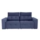Sofá 3 Lugares Retrátil E Reclinável Roma Suede Azul