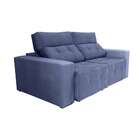 Sofá 3 Lugares Retrátil E Reclinável Roma Suede Azul