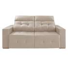 Sofá 3 Lugares Retrátil E Reclinável Roma Suede Bege 180 Cm
