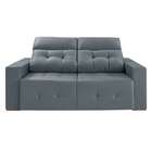 Sofá 3 Lugares Retrátil E Reclinável Roma Suede Cinza 180 Cm
