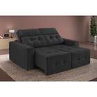 Sofá 3 Lugares Retrátil E Reclinável Roma Suede Grafite 180 Cm
