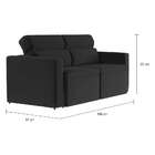 Sofá 3 Lugares Retrátil E Reclinavél Rostock Suede Preto 180