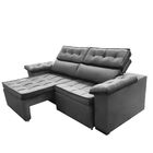 Sofá 3 Lugares Retrátil E Reclinável Sebastian 250cm - Cinza