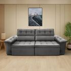 Sofá 3 Lugares Retrátil E Reclinável Sebastian 250cm - Cinza