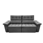 Sofá 3 Lugares Retrátil E Reclinável Sebastian 250cm - Cinza
