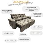 Sofá 3 Lugares Retrátil E Reclinável Sevilha 230 - Bege