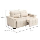 Sofá 3 Lugares Retrátil E Reclinável Slim Suede Bege