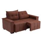 Sofá 3 Lugares Retrátil E Reclinável Slim Suede Marrom