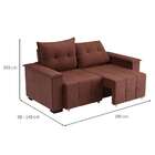 Sofá 3 Lugares Retrátil E Reclinável Slim Suede Marrom