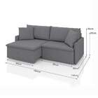 Sofá 3 Lugares Retrátil E Reclinável Stilo Linho Grafite 194