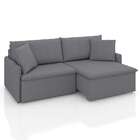 Sofá 3 Lugares Retrátil E Reclinável Stilo Linho Grafite 194