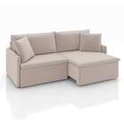 Sofá 3 Lugares Retrátil E Reclinável Stilo Veludo Creme 214 Cm