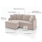 Sofá 3 Lugares Retrátil E Reclinável Stilo Veludo Creme 214 Cm