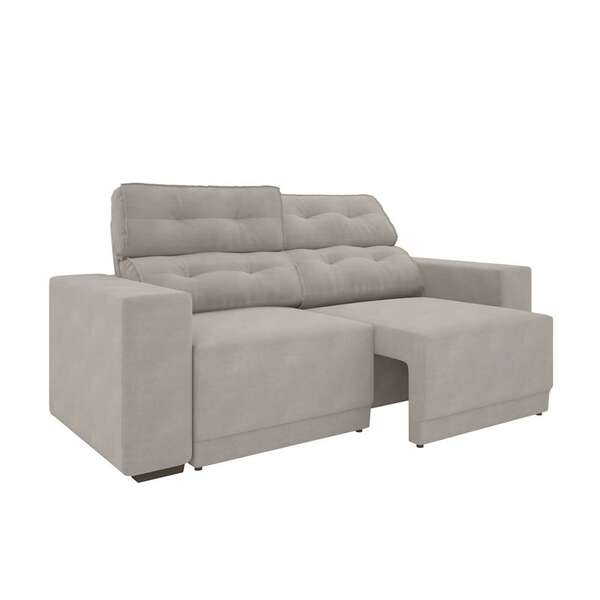 Sofá 3 Lugares Retrátil E Reclinável Strike Suede Areia