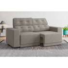 Sofá 3 Lugares Retrátil E Reclinável Strike Suede Areia