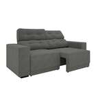 Sofá 3 Lugares Retrátil E Reclinável Strike Suede Grafite