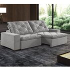 Sofá 3 Lugares Retrátil E Reclinável Trento Prata