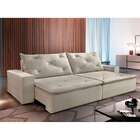 Sofá 3 Lugares Retrátil E Reclinável Valência Malha Bege