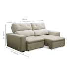 Sofá 3 Lugares Retrátil E Reclinável Valência Veludo Off White