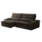 Sofá 3 Lugares Retrátil E Reclinável Veludo 230cm Bulgaria Fe