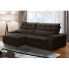 Sofá 3 Lugares Retrátil E Reclinável Veludo 230cm Bulgaria Fe