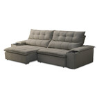 Sofá 3 Lugares Retrátil E Reclinável Veludo 230cm Bulgaria Fe