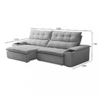 Sofá 3 Lugares Retrátil E Reclinável Veludo 230cm Bulgaria Fe