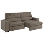 Sofá 3 Lugares Retrátil E Reclinável Veludo Soft 207cm Grécia