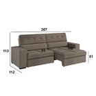 Sofá 3 Lugares Retrátil E Reclinável Veludo Soft 207cm Grécia