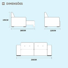 Sofá 3 Lugares Retrátil E Reclinável Venus 2.30m Veludo Cinza