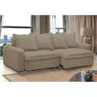 Sofá 3 Lugares Retrátil E Reclinável Vicenza Veludo Amêndoa