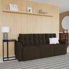 Sofá 3 Lugares Retrátil Eldoret Suede Marrom 210 Cm