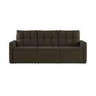 Sofá 3 Lugares Retrátil Eldoret Suede Marrom 210 Cm