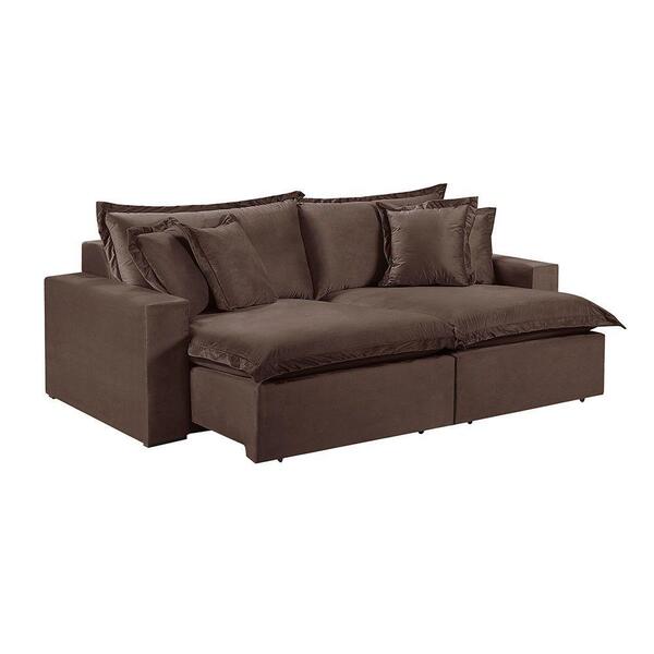 Sofá 3 Lugares Retrátil Encosto Fixo M-145 Veludo Martins Mar