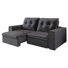 Sofá 3 Lugares Retrátil Eslovênia 230 Cm Veludo Grafite Pés D