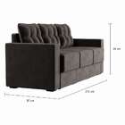 Sofá 3 Lugares Retrátil Essen Suede Grafite 210 Cm