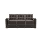 Sofá 3 Lugares Retrátil Essen Suede Grafite 210 Cm