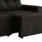 Sofá 3 Lugares Retrátil Essen Suede Preto 180 Cm