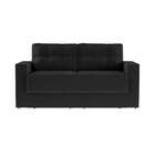 Sofá 3 Lugares Retrátil Essen Suede Preto 180 Cm