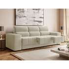 Sofá 3 Lugares Retrátil Fluence Suede Fendi