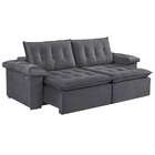 Sofá 3 Lugares Retrátil Itaguaí Prime Com Entrada Usb Veludo