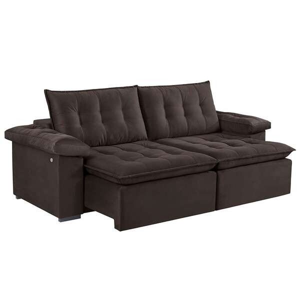 Sofá 3 Lugares Retrátil Itaguaí Prime Com Entrada Usb Veludo