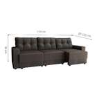 Sofá 3 Lugares Retrátil Lubeck Ii Suede Grafite 210 Cm