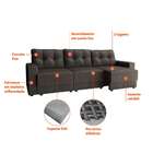 Sofá 3 Lugares Retrátil Lubeck Ii Suede Grafite 210 Cm