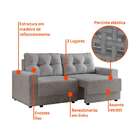 Sofá 3 Lugares Retrátil Lubeck Linho Cinza