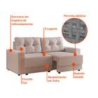 Sofá 3 Lugares Retrátil Lubeck Linho Cru