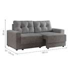 Sofá 3 Lugares Retrátil Lubeck Linho Grafite