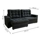 Sofá 3 Lugares Retrátil Lubeck Plush Suede Grafite