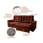 Sofá 3 Lugares Retrátil Lubeck Plush Suede Marrom