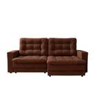 Sofá 3 Lugares Retrátil Lubeck Plush Suede Marrom